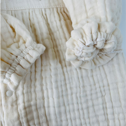 衿レースツーウェイオール（低体重新生児40-50サイズ）4重ガーゼ 手