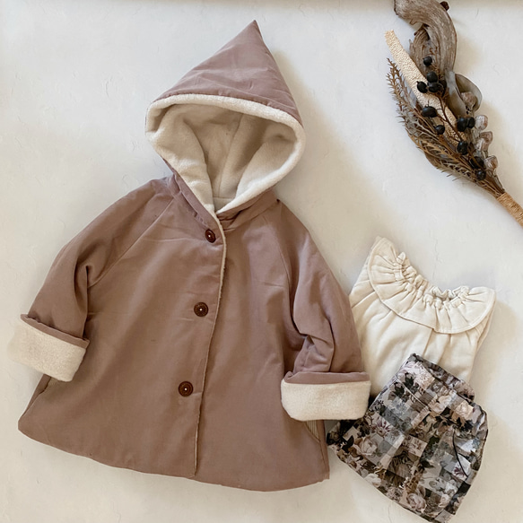 受注生産】小人コート 90.100.110.120cm フレンチコーデュロイ  