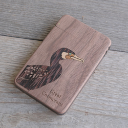 木製名片夾鳥“鸕鶿” 第4張的照片