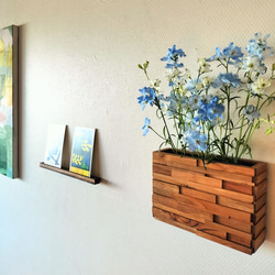 天然木 花の器【さくら・ウォールナット】 壁掛け式 1枚目の画像
