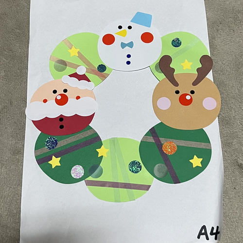 クリスマス リース 製作 装飾 壁面 冬 型紙 保育製作キット販売