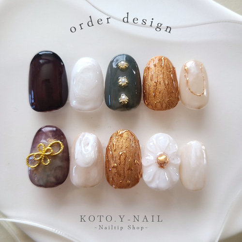 新作】ニュアンスネイルネイルチップ成人式卒業式前撮り和柄振袖