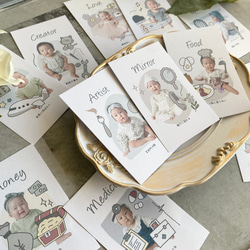 【業界最安値！】写真入り選び取りカード くすみカラー 【12枚】1歳誕生日 一升餅 3枚目の画像