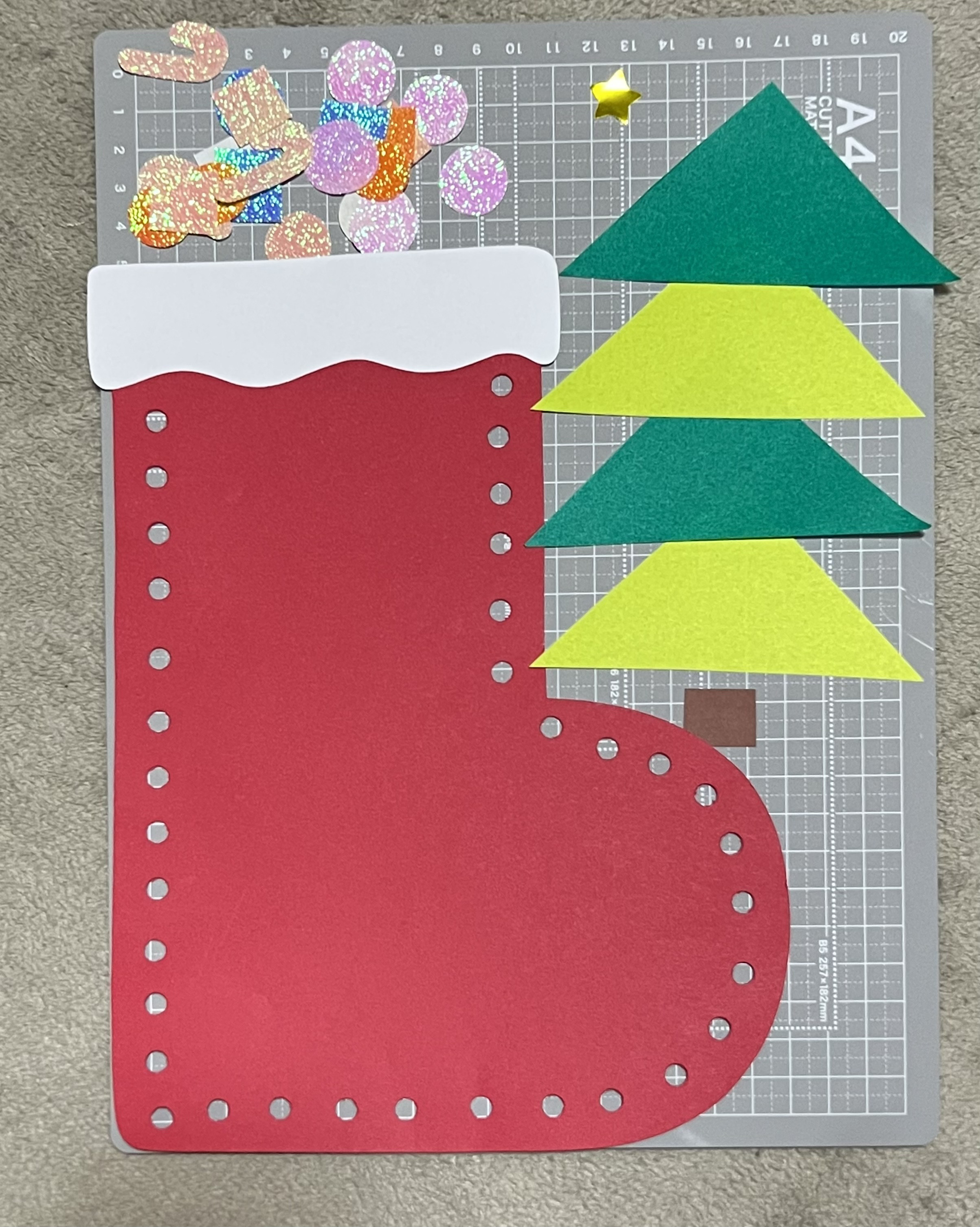 クリスマス　ブーツ　バッグ　立体　製作キット　保育　高齢者　壁面 クリスマス ブーツ バッグ 立体 製作キット 保育 高齢者 工作