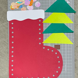 クリスマス　ブーツ　製作キット　紐通し　壁面飾り　冬　保育　高齢者　クラフト クリスマス ブーツ 製作キット 紐通し 壁面飾り 冬 保育 高齢者
