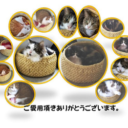 猫ちぐら　おわん型　(稲わら製品)、猫ベッド、わら細工　作品no.47 5枚目の画像