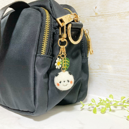 ♡おもちパンダちゃんのシンプルチャーム♡羊毛フェルト マスコット
