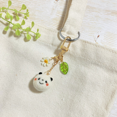 ♡おもちパンダちゃんのシンプルチャーム♡羊毛フェルト マスコット