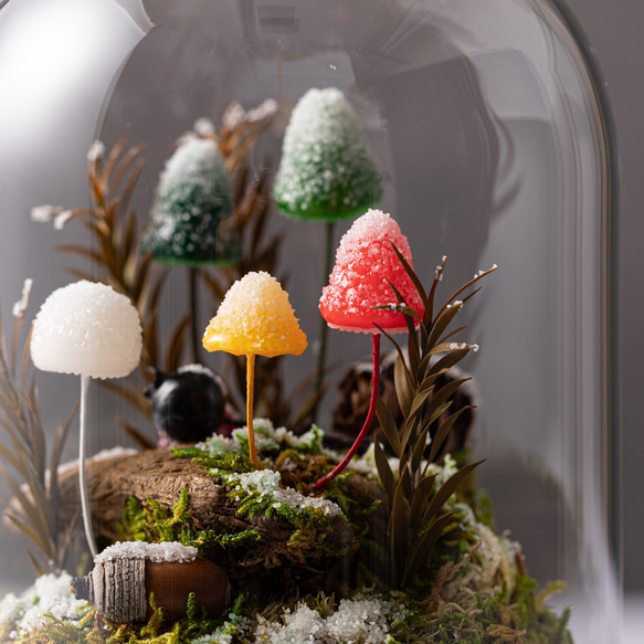 きのこの照明　ホワイト・クリスマス（森のかけら） 6枚目の画像