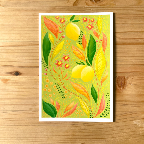 Lemon Vine Postcard レモンの蔓アートはがき ポストカード Bonsai