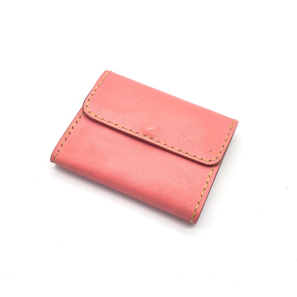 【現物販売・サンプルセール】ミニマル過ぎないシンプルな小さい革製お財布 栃木レザー 1枚目の画像