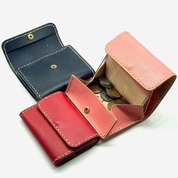 【現物販売・サンプルセール】ミニマル過ぎないシンプルな小さい革製お財布 栃木レザー 5枚目の画像