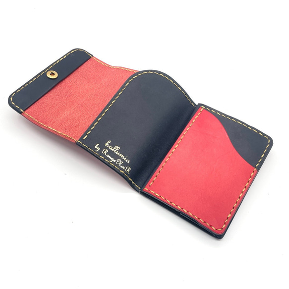 【現物販売・サンプルセール】ミニマル過ぎないシンプルな小さい革製お財布 栃木レザー 3枚目の画像