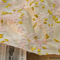 上品な金糸レリーフ花柄 ジャカード生地 [3726] 9枚目の画像