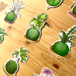 Kokedama Sticker Set (9 piece) - 苔玉のシールセット(９枚） 2枚目の画像