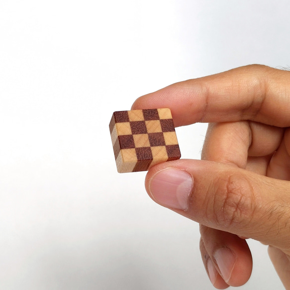 磁石の見えない✽寄せ木のマグネット   4個セット⑧　craft magnet  #29 - #32 11枚目の画像