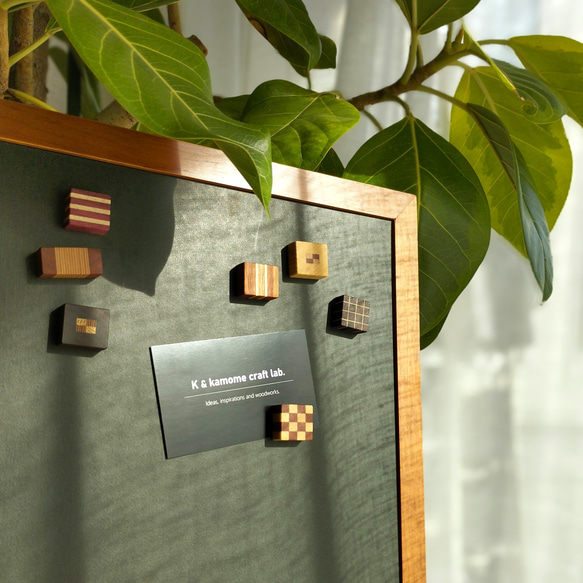 磁石の見えない✽寄せ木のマグネット   4個セット⑧　craft magnet  #29 - #32 6枚目の画像