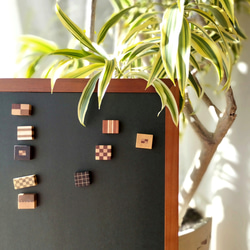 磁石の見えない✽寄せ木のマグネット   4個セット⑧　craft magnet  #29 - #32 7枚目の画像