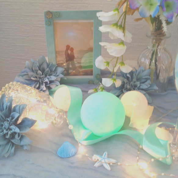 Newグレージュブルーウェルカムスペース 夏婚 ウェルカムスペースセット 夏ウェディング リボン