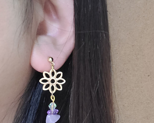 ハンドメイド天然石ピアス3点セット　美品✨作家 紗月工房ハンドメイド天然石ピアス3点セット | 京都府長岡京市