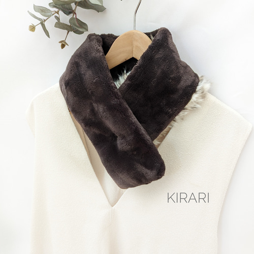 大人のやわらかベージュ】レオパードキャットファー × ミンク調ダーク