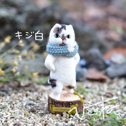 猫さん】黒ぶち猫【一点モノ】 羊毛フェルト ひとりねこ 通販 11005647