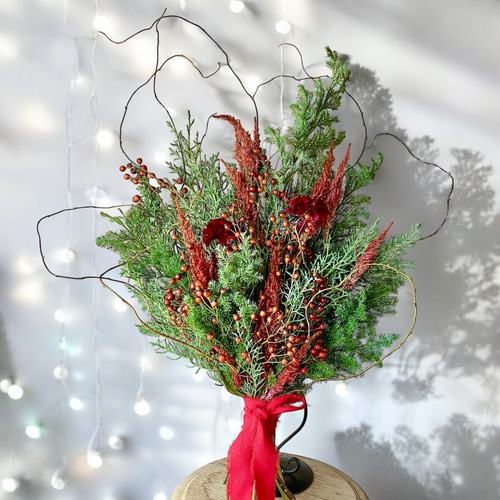 即日出荷】ドライになるクリスマススワッグ・:* ウィンター