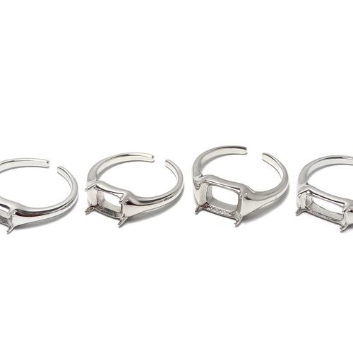 RG49~52 シルバー 台座 リング枠 指輪 空枠 石枠 縦置き 爪留め