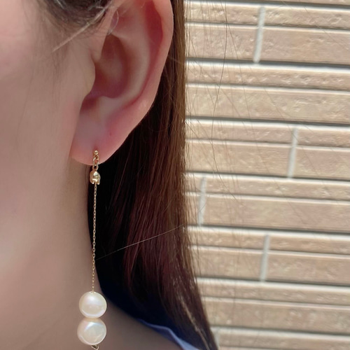 選べる金具7種】ピンクパール ピアス イヤリング 淡水パール