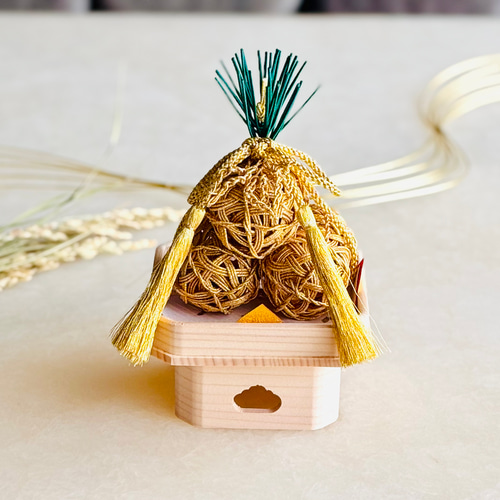 新作※水引米俵飾り三宝台付き その他置物 tomoemon 通販 16845522