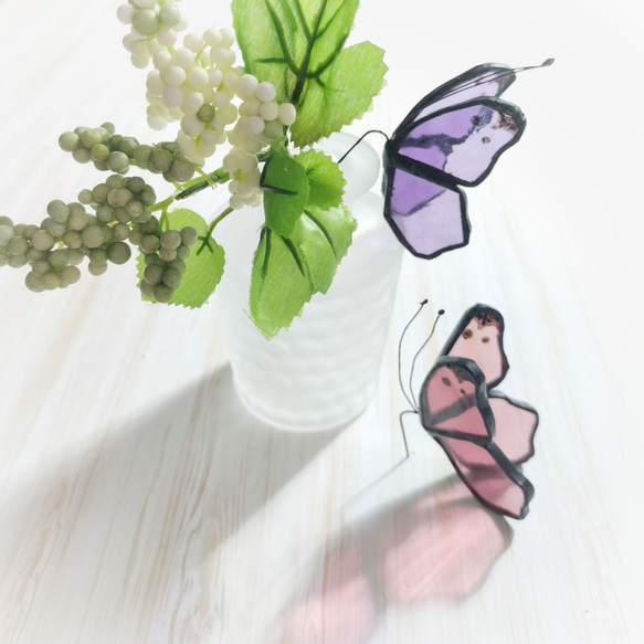 ステンドグラスの蝶々 ノスタルジックカラー 5枚目の画像