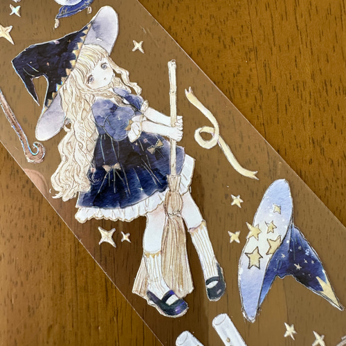 J1381＃湛藍神話(贝壳光)E厘米切り売り海外人物マステ女の子