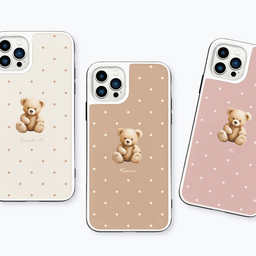 テディベア 強化ガラスケース iPhoneケース スマホケース・カバー LUCK