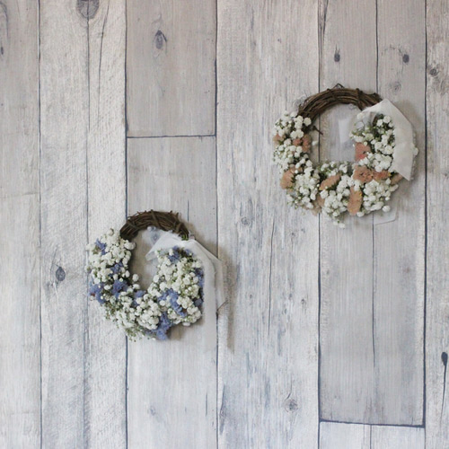 かすみそうとブルースターチスのハーフリース ドライフラワー petit