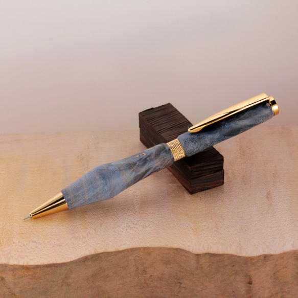 木製ボールペン【スタビライズドウッド（青）】 6枚目の画像