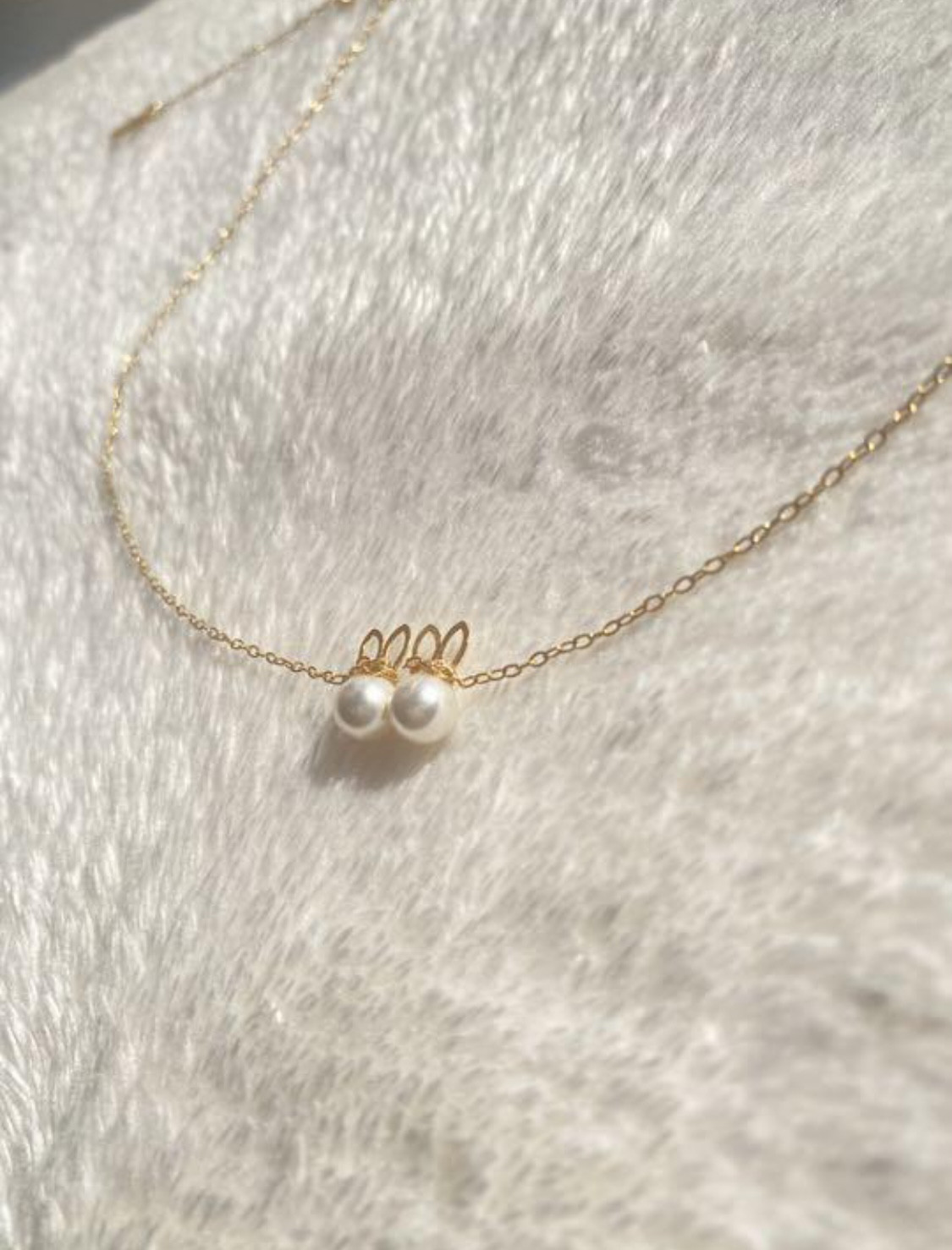 おしゃれ✨パールのうさぎのネックレス