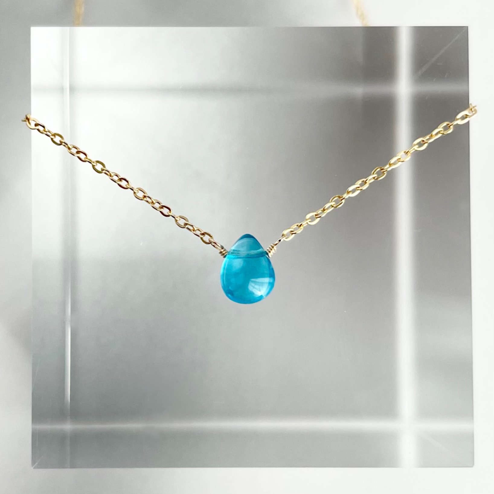 14kgf/ ネオンブルーアパタイト - Neon Blue Apatite  Necklace