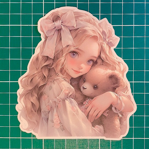 女の子とくまのダイカットNo.285おすそ分けファイル 手帳 日記