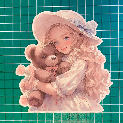 ♡ミニーちゃん くまちゃんおすそ分けファイル、オーダー3点♡ 女の子とくまちゃん♡おすそ分けファイル♡コラージュ♡book