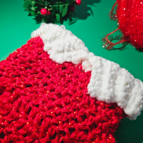 手編み犬服✴︎ 犬服 クリスマス サンタ衣装 サンタクロースワンピース