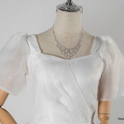 「とくばい」上品な白雪纺薄纱礼服 - 結婚式、セカンドパーティー、コンサートに最適H002 7枚目の画像