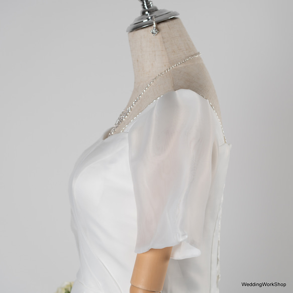 「とくばい」上品な白雪纺薄纱礼服 - 結婚式、セカンドパーティー、コンサートに最適H002 9枚目の画像