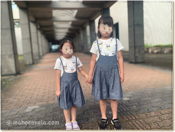 子供 型紙 キッズ 子供服 女の子 簡単 可愛い パターン｜10way吊りサロペット【Ａ３印刷型紙】※作り方レシピ付き 10枚目の画像