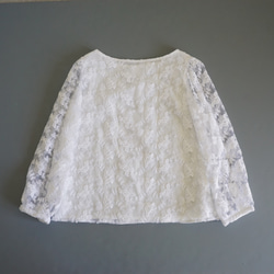 【新款】刺繡蕾絲透明紗襯衫（白色）38 第12張的照片