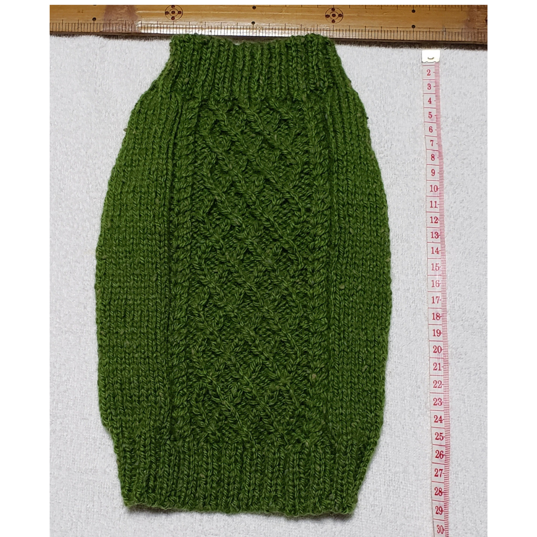 〈お年玉セール〉下記より2割引❤️犬用　手編み　グリーン.ツイード.アラン模様編みセーター