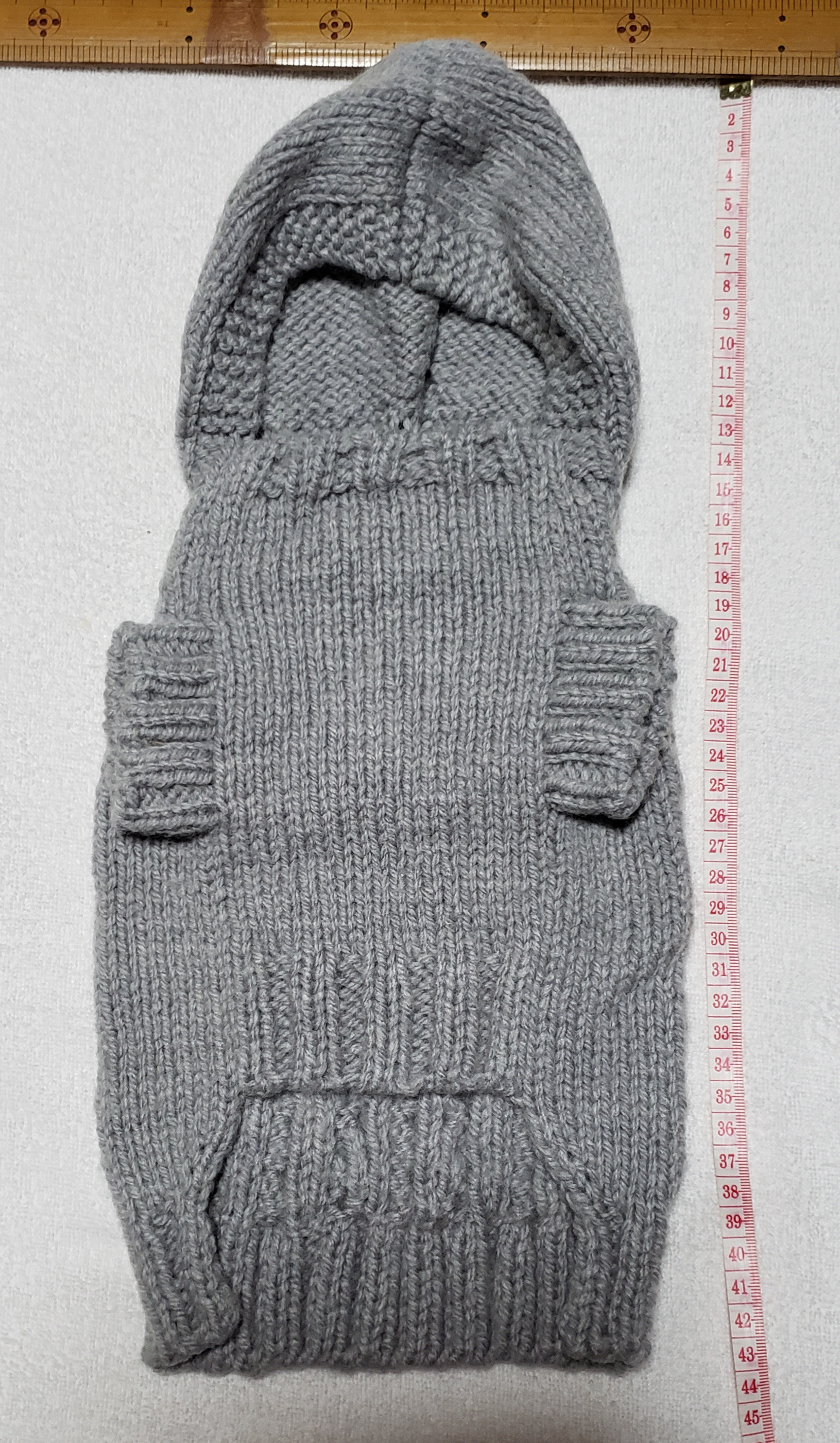 〈お年玉セール〉下記より2割引❤️犬用　手編み　グレーアラン模様フード付きセーター