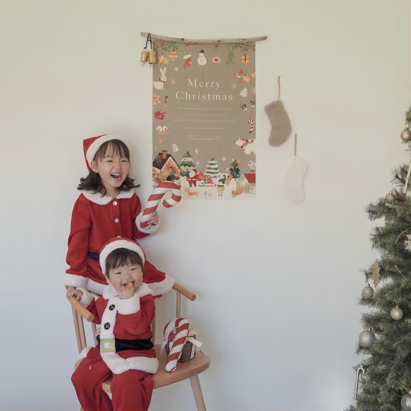 〖 送料無料 〗北欧 Christmas tapestry クリスマス タペストリー ツリー 最長136cm 3枚目の画像
