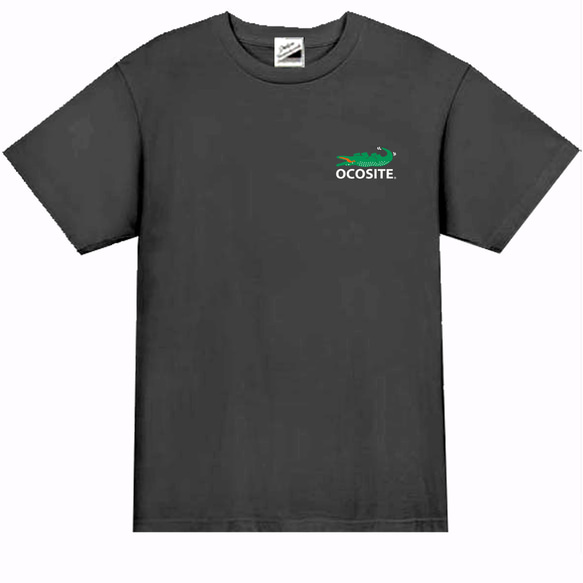 ［OCOSITE］5ozバックプリントオコシテ(ワニ緑)半袖Tシャツ パロディ 面白い おもしろい プレゼント 2枚目の画像