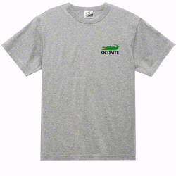 ［OCOSITE］5ozバックプリントオコシテ(ワニ緑)半袖Tシャツ パロディ 面白い おもしろい プレゼント 6枚目の画像