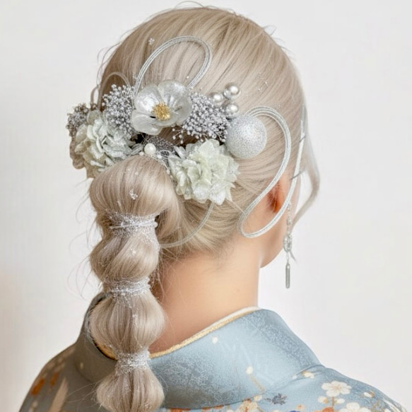 ヘアピン シルバーヘアピン　シルバー 結婚式 同窓会 ドレス パール 結婚式・お呼ばれヘアピン| リーフモチーフパールヘアピン